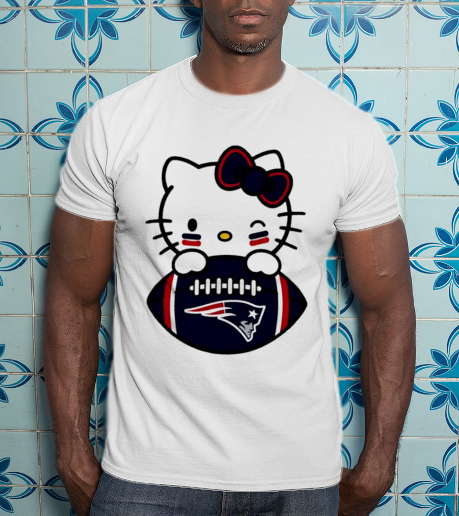 New England Patriots Hello Kitty Collaboration 2026 Football Season T-Shirt
