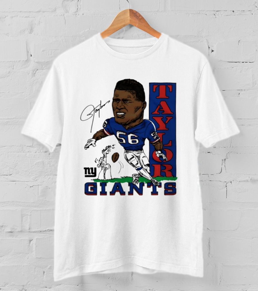 New York Giants Lawrence Taylor 56 Caricature Player T-Shirt