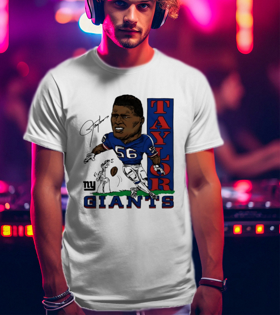 New York Giants Lawrence Taylor 56 Caricature Player T-Shirt