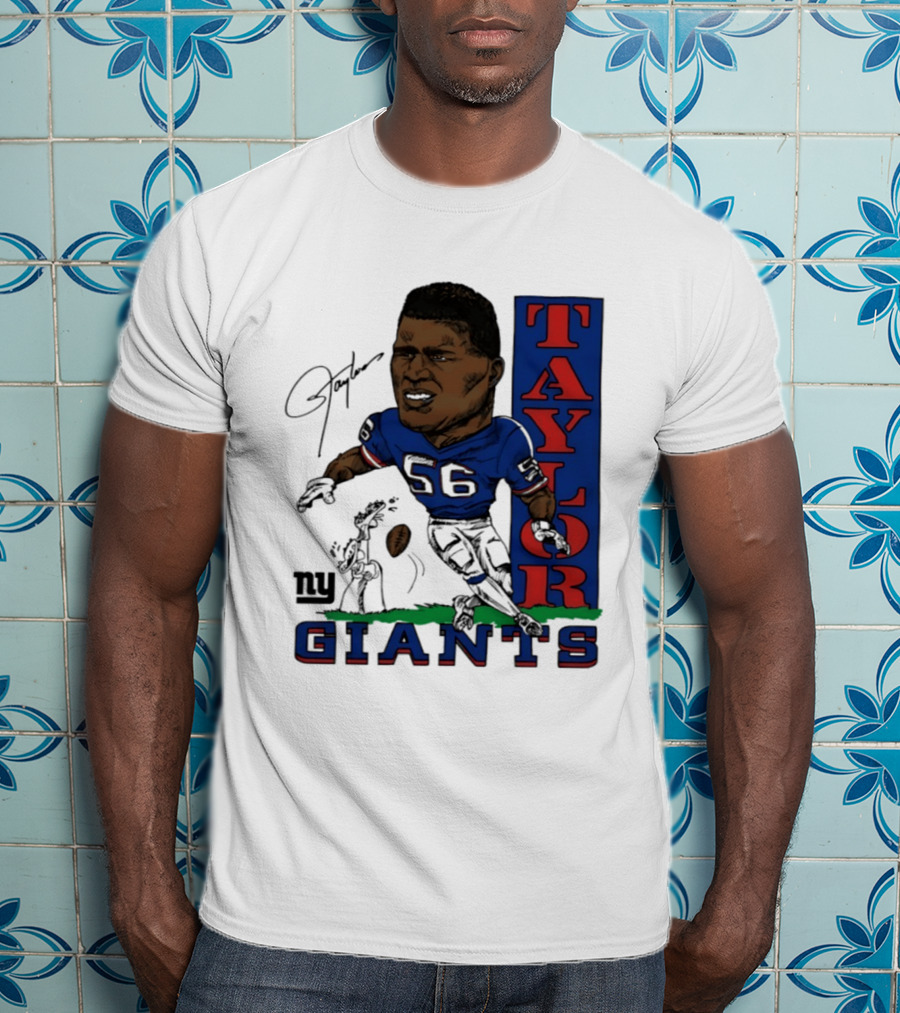 New York Giants Lawrence Taylor 56 Caricature Player T-Shirt