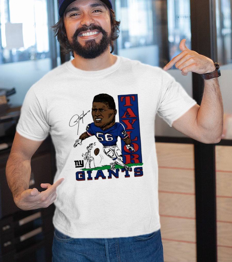 New York Giants Lawrence Taylor 56 Caricature Player T-Shirt