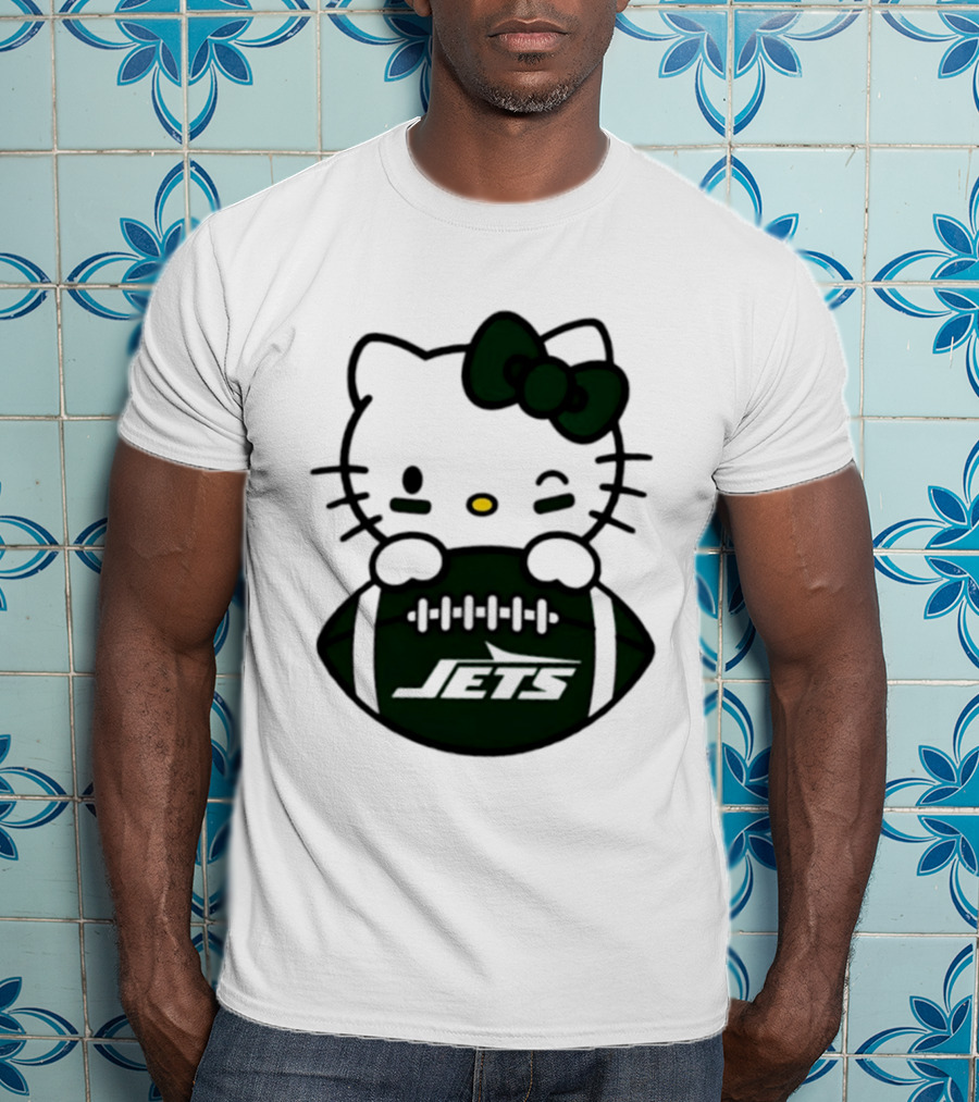 New York Jets Hello Kitty Football 2026 Season Collaboration T-Shirt