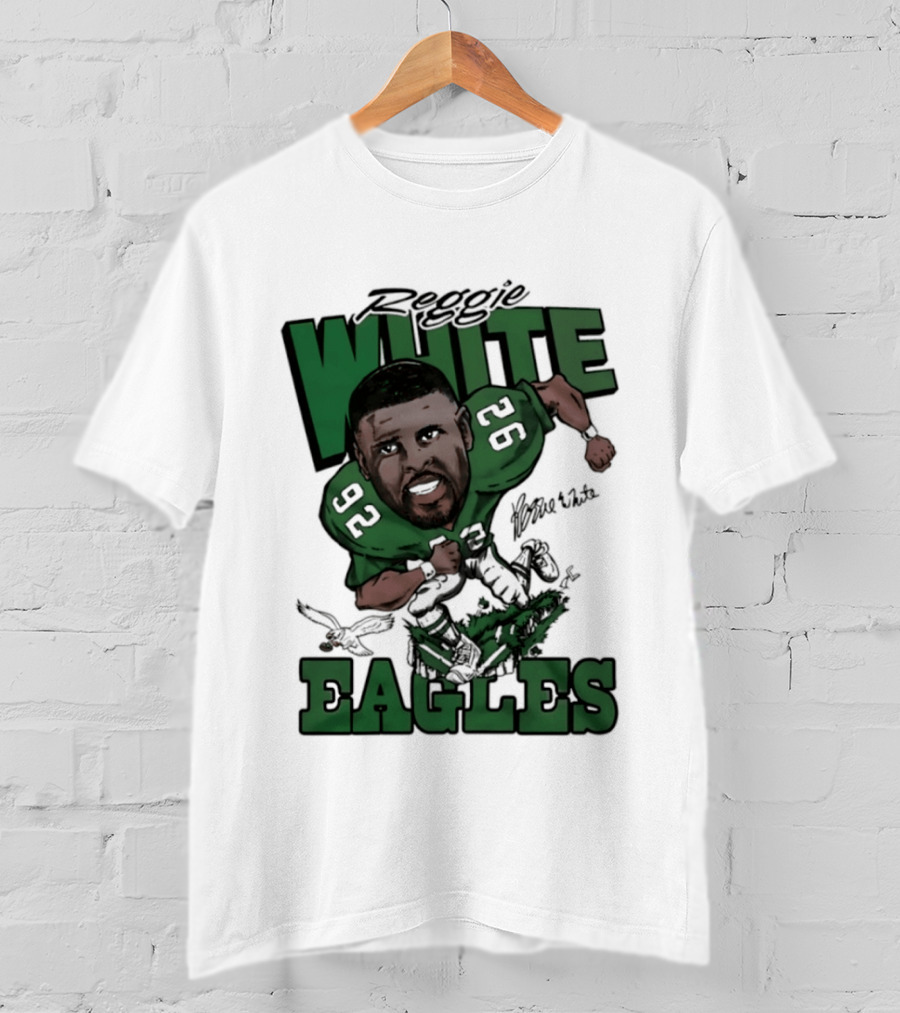 Philadelphia Eagles Reggie White 92 Player Caricature T-Shirt