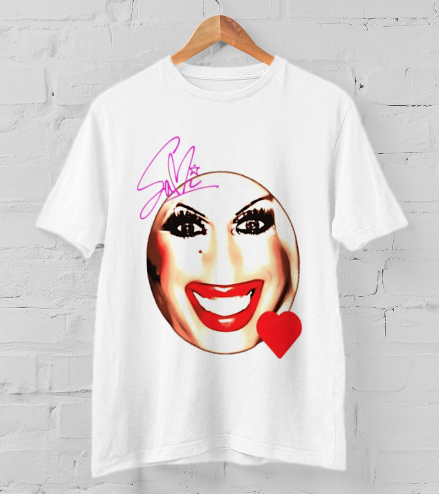 Sami Landri Big Face Heart Signature Red Lips T-Shirt