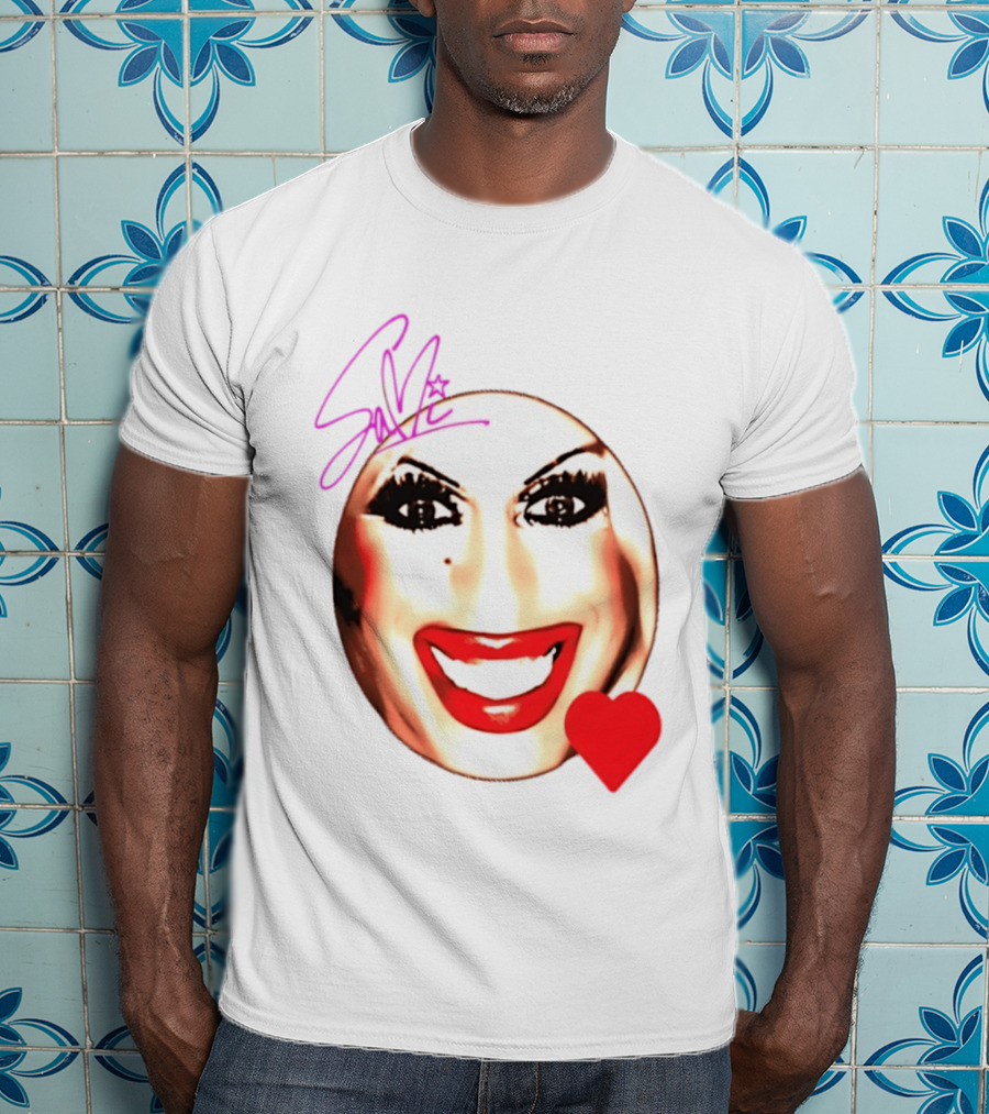 Sami Landri Big Face Heart Signature Red Lips T-Shirt
