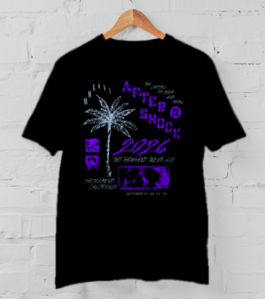 Aftershock Festival 2026 Sacramento California The Capitol Of Rock And Metal October 1 2 3 4 MMXXVI Face Palm T-Shirt