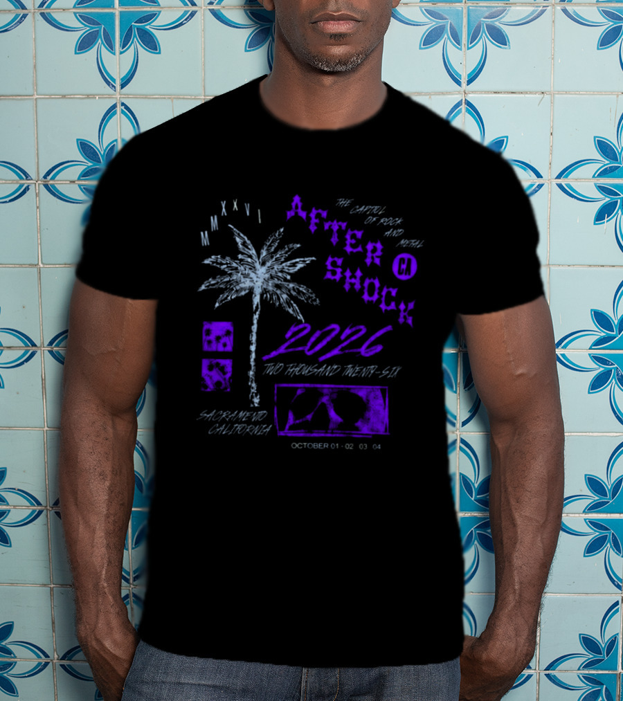 Aftershock Festival 2026 Sacramento California The Capitol Of Rock And Metal October 1 2 3 4 MMXXVI Face Palm T-Shirt