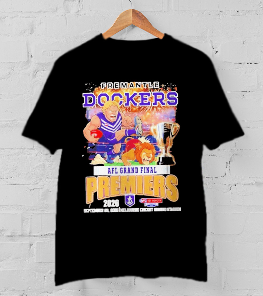 Fremantle Dockers 2026 AFL Grand Final Premiers Trophy Melbourne Cricket Ground Stadium T-Shirt