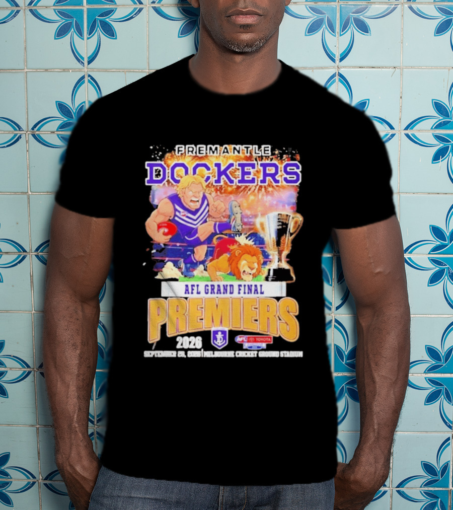 Fremantle Dockers 2026 AFL Grand Final Premiers Trophy Melbourne Cricket Ground Stadium T-Shirt