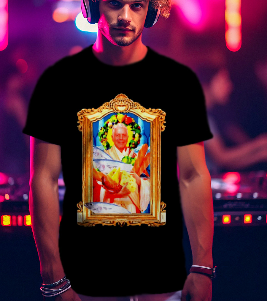 Anthony Bourdain Saint Of Food Chef Icon With Culinary Halo T-Shirt