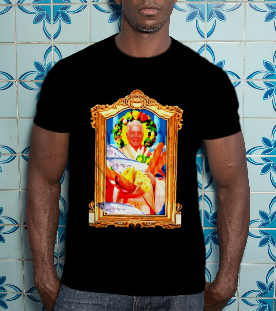 Anthony Bourdain Saint Of Food Chef Icon With Culinary Halo T-Shirt