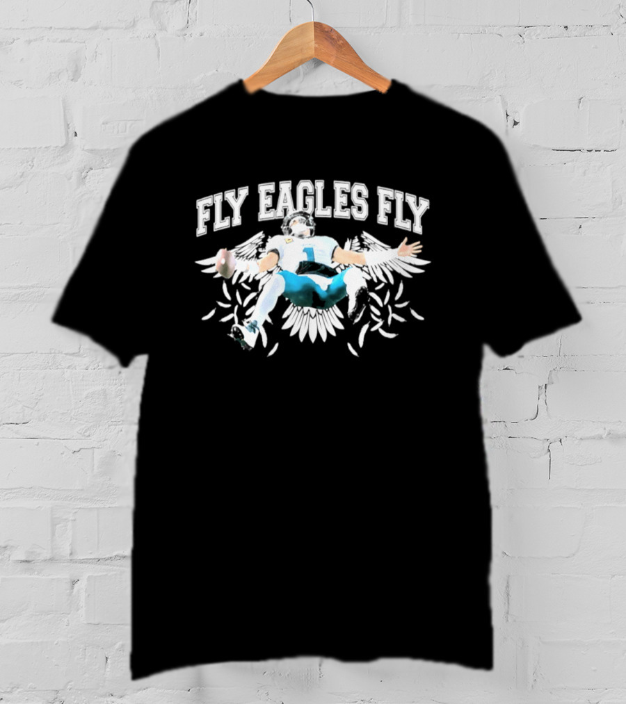 Philadelphia Eagles Jalen Hurts Flying Celebration 2026 Fly Eagles Fly T-Shirt