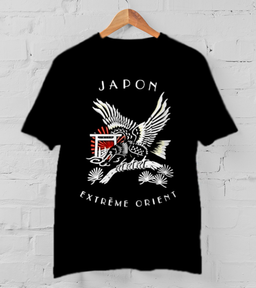 Japon Extrême Orient Flying Bird With Flowers T-Shirt