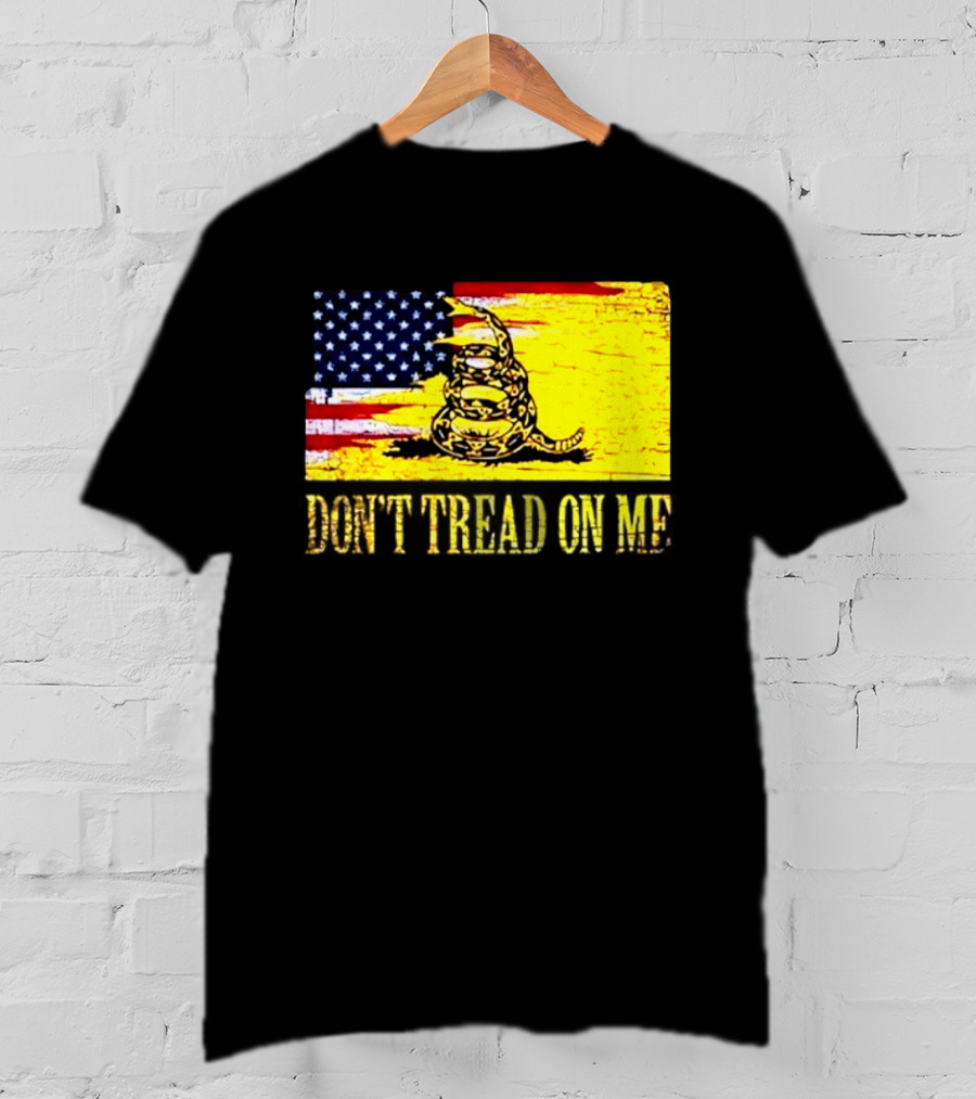 American Flag And Gadsden Snake Don't Tread On Me T-Shirt
