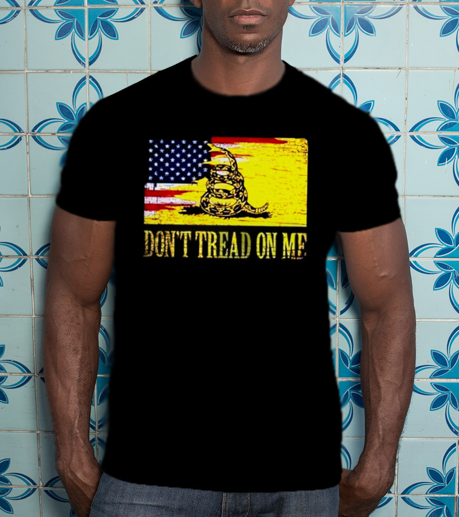 American Flag And Gadsden Snake Don't Tread On Me T-Shirt