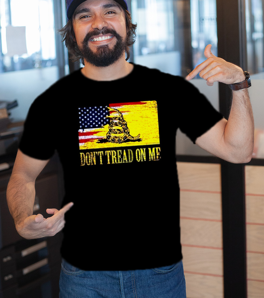 American Flag And Gadsden Snake Don't Tread On Me T-Shirt