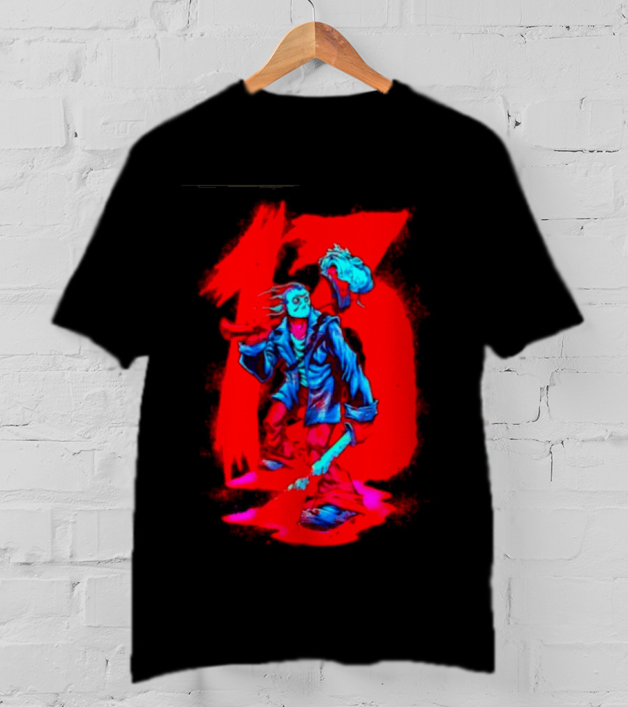 Jason Voorhees Friday The 13th Horror Movie Halloween Scary Mask Red T-Shirt