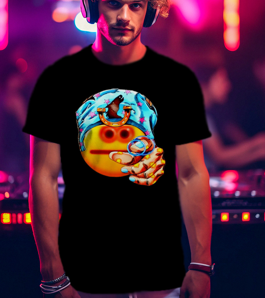 Johnny Joestar Emoji Icon With Star And Horse T-Shirt