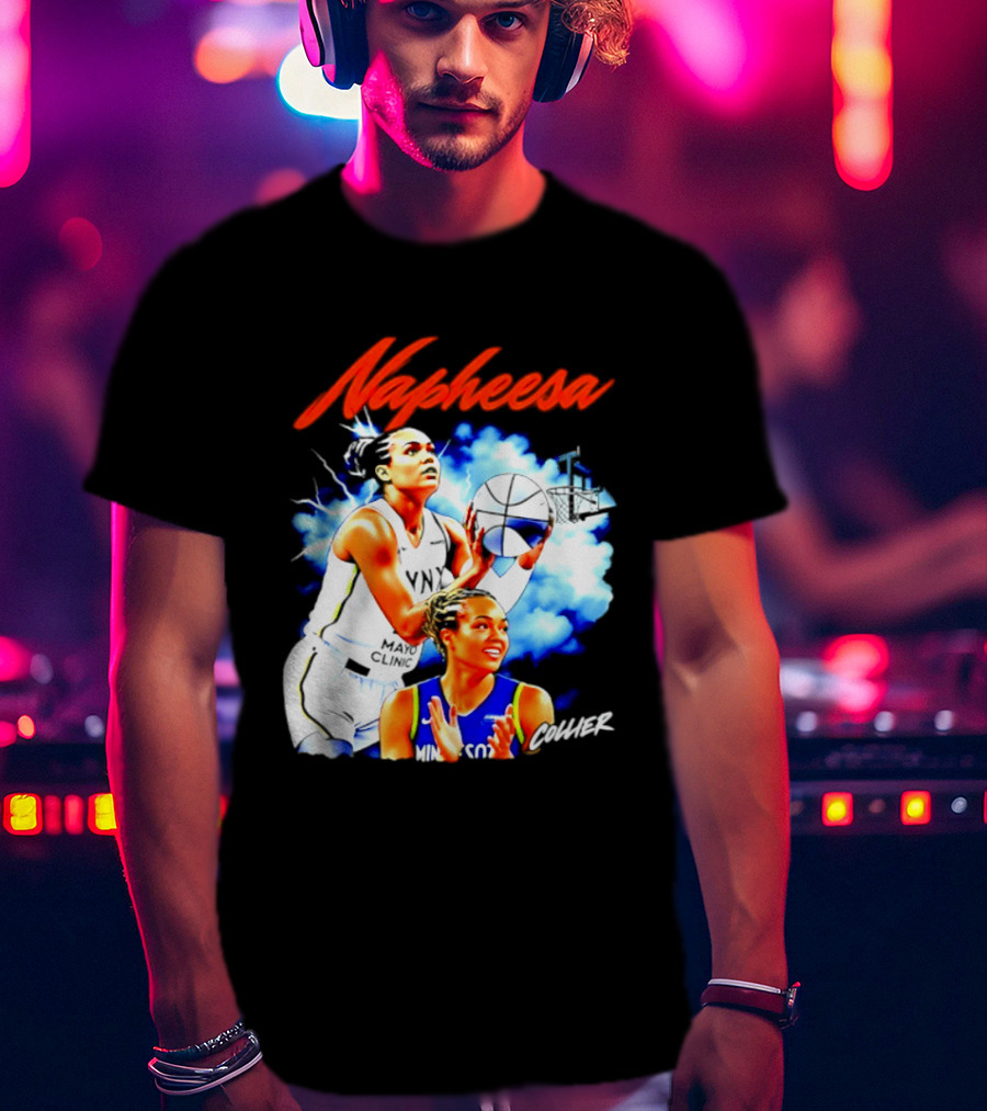 Napheesa Collier Minnesota Lynx Basketball Player In Action T-Shirt