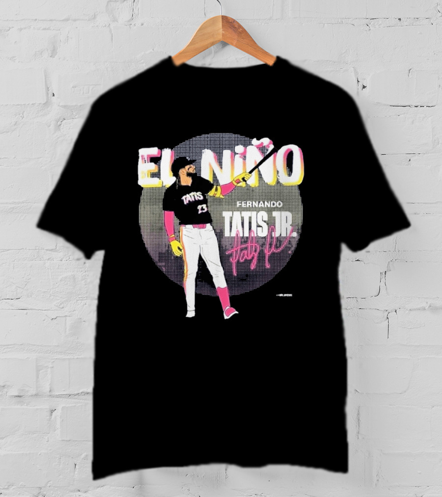 Padres Fernando Tatis Jr El Niño 23 Pink Bat Baseball T-Shirt