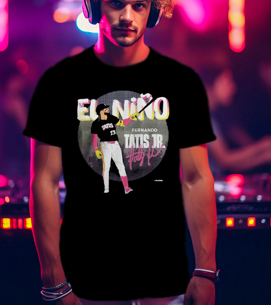 Padres Fernando Tatis Jr El Niño 23 Pink Bat Baseball T-Shirt