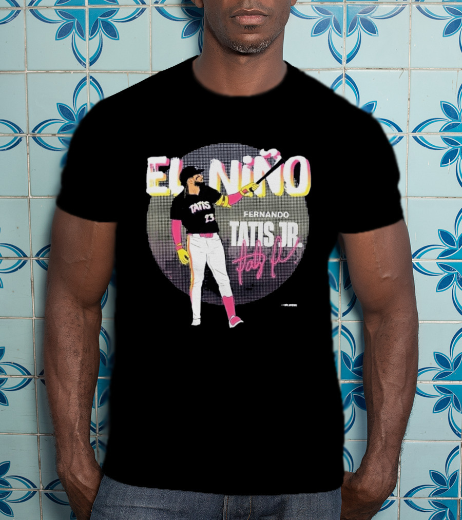 Padres Fernando Tatis Jr El Niño 23 Pink Bat Baseball T-Shirt