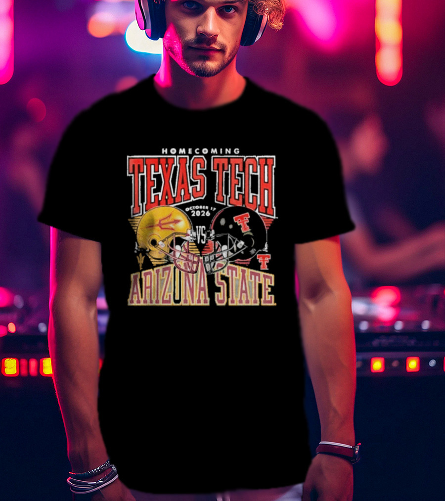 Texas Tech Vs Arizona State Homecoming Football 2026 Helmet Showdown T-Shirt