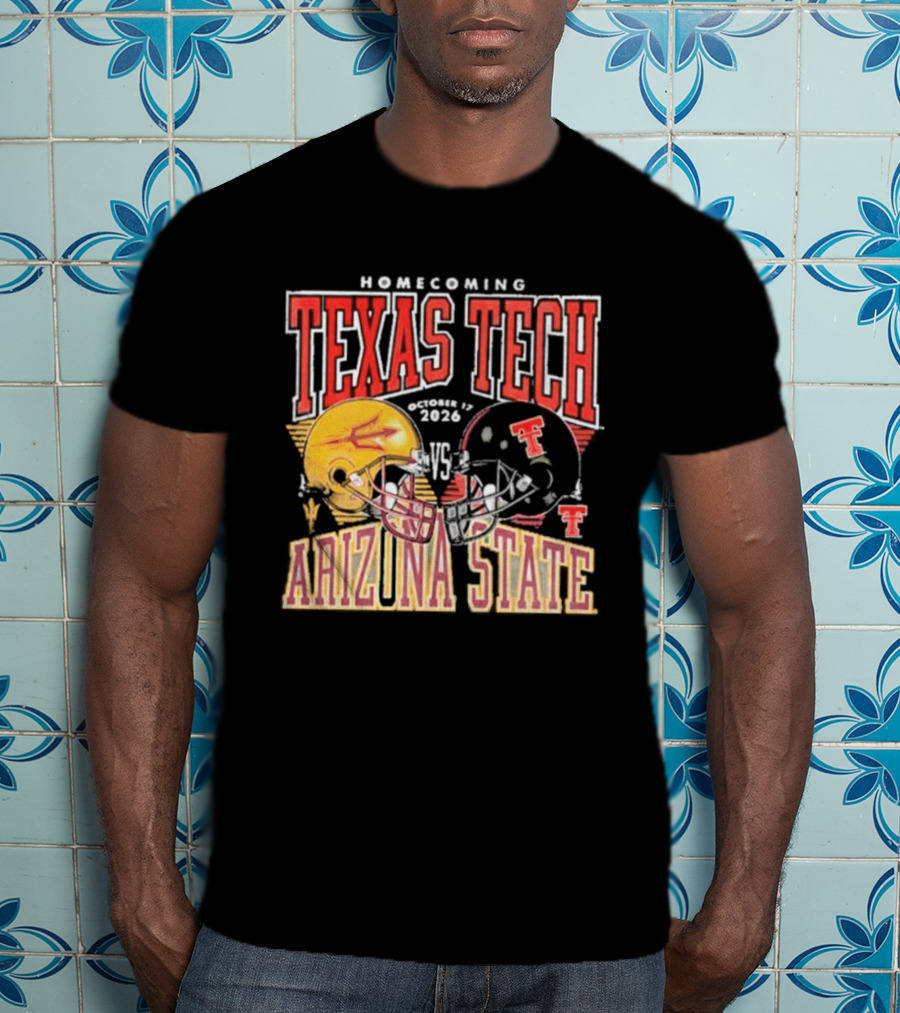 Texas Tech Vs Arizona State Homecoming Football 2026 Helmet Showdown T-Shirt