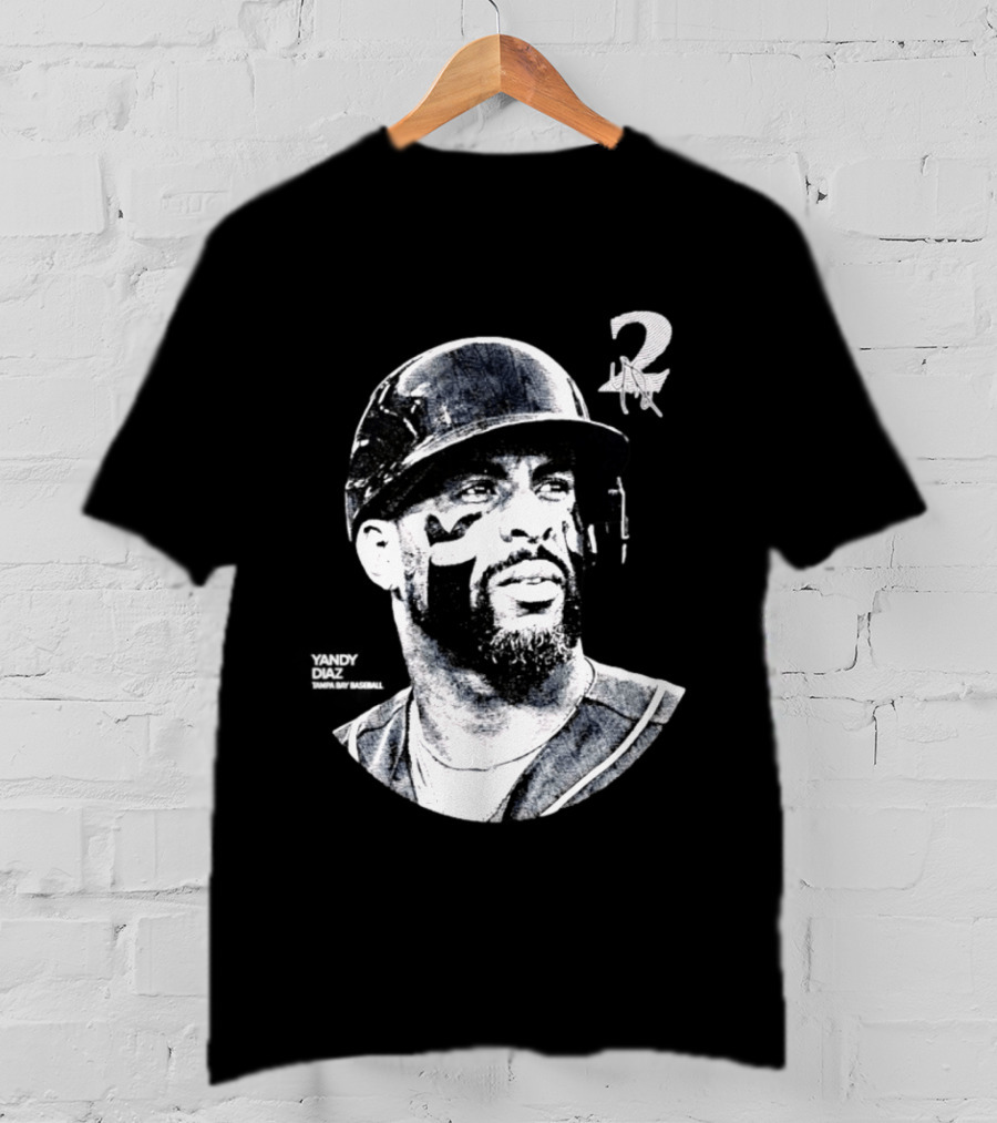 Yandy Diaz Tampa Bay Rays MLB 2026 Lineage Series Player Portrait Baseball Edition T-Shirt