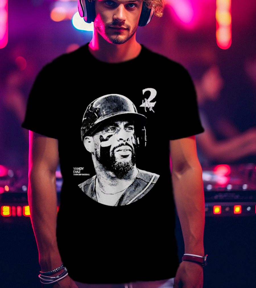 Yandy Diaz Tampa Bay Rays MLB 2026 Lineage Series Player Portrait Baseball Edition T-Shirt