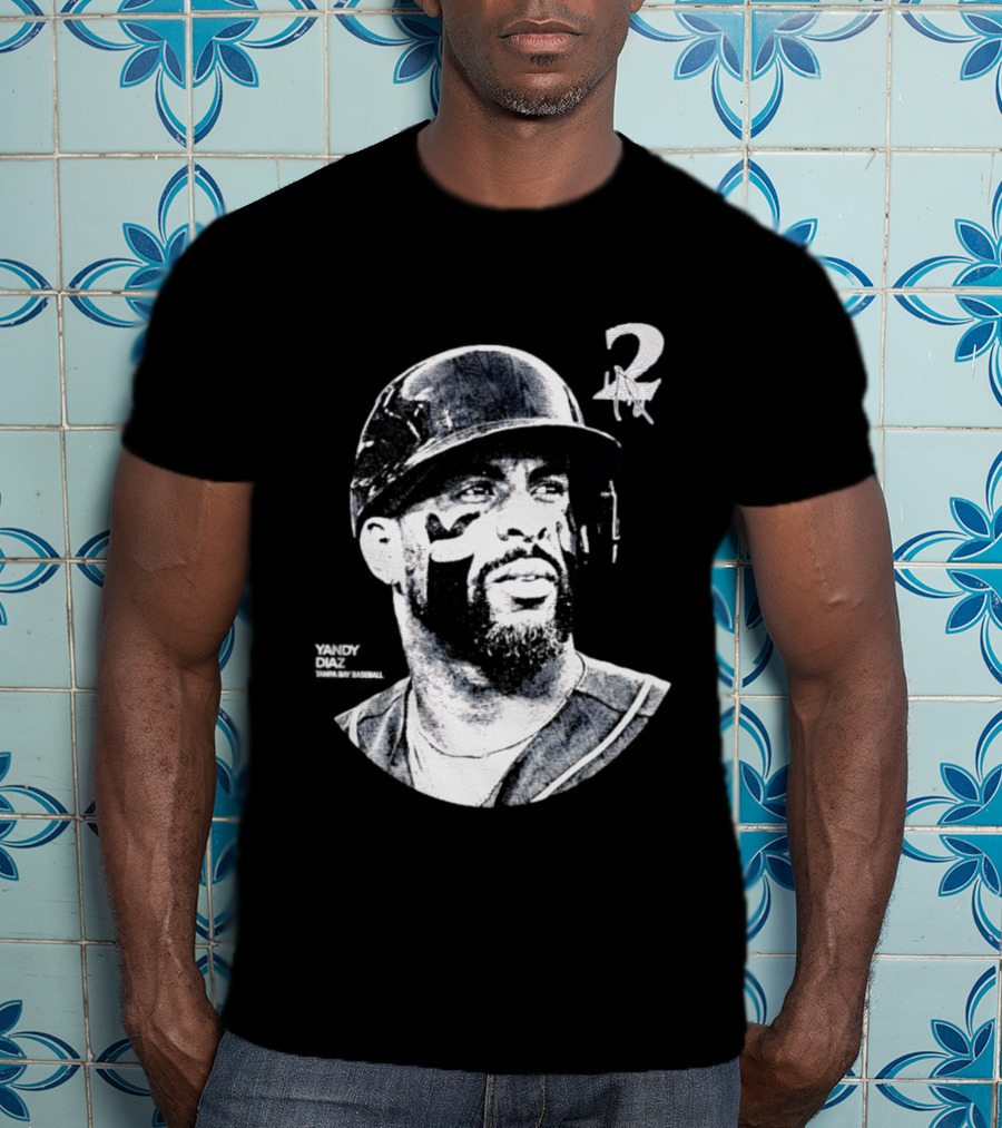 Yandy Diaz Tampa Bay Rays MLB 2026 Lineage Series Player Portrait Baseball Edition T-Shirt