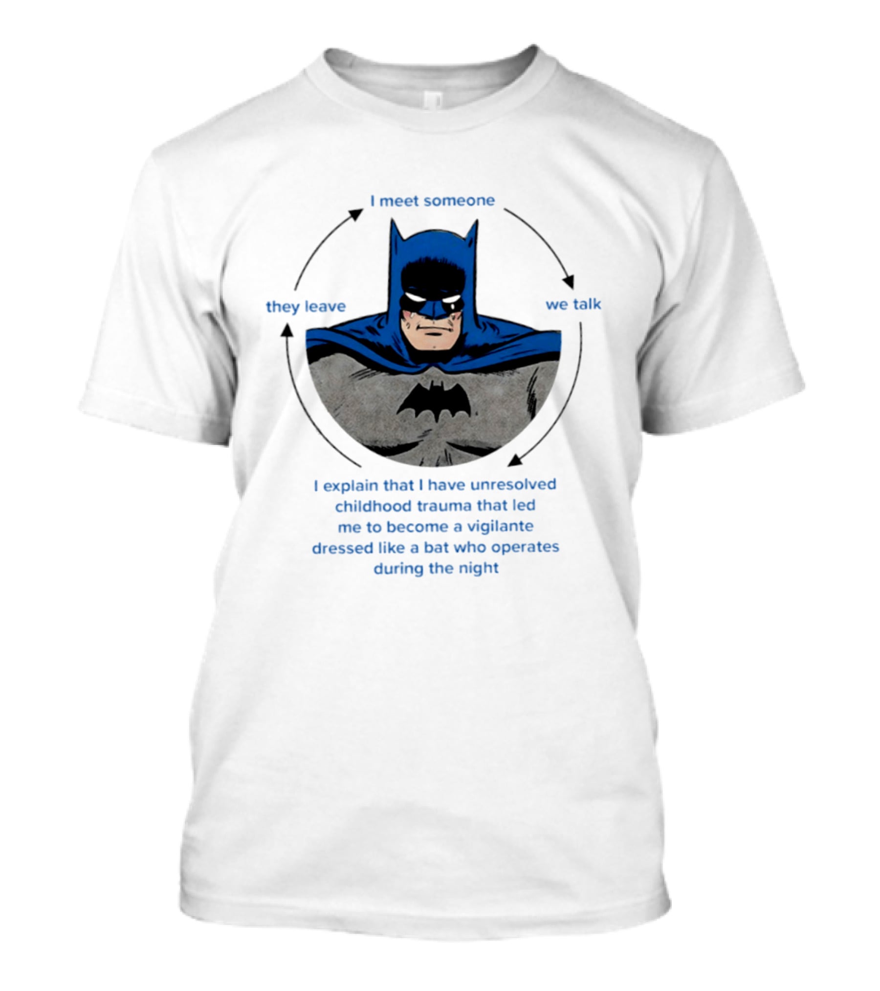 Batman Unresolved Childhood Trauma Cycle Vigilante Dressed Like A Bat T-Shirt