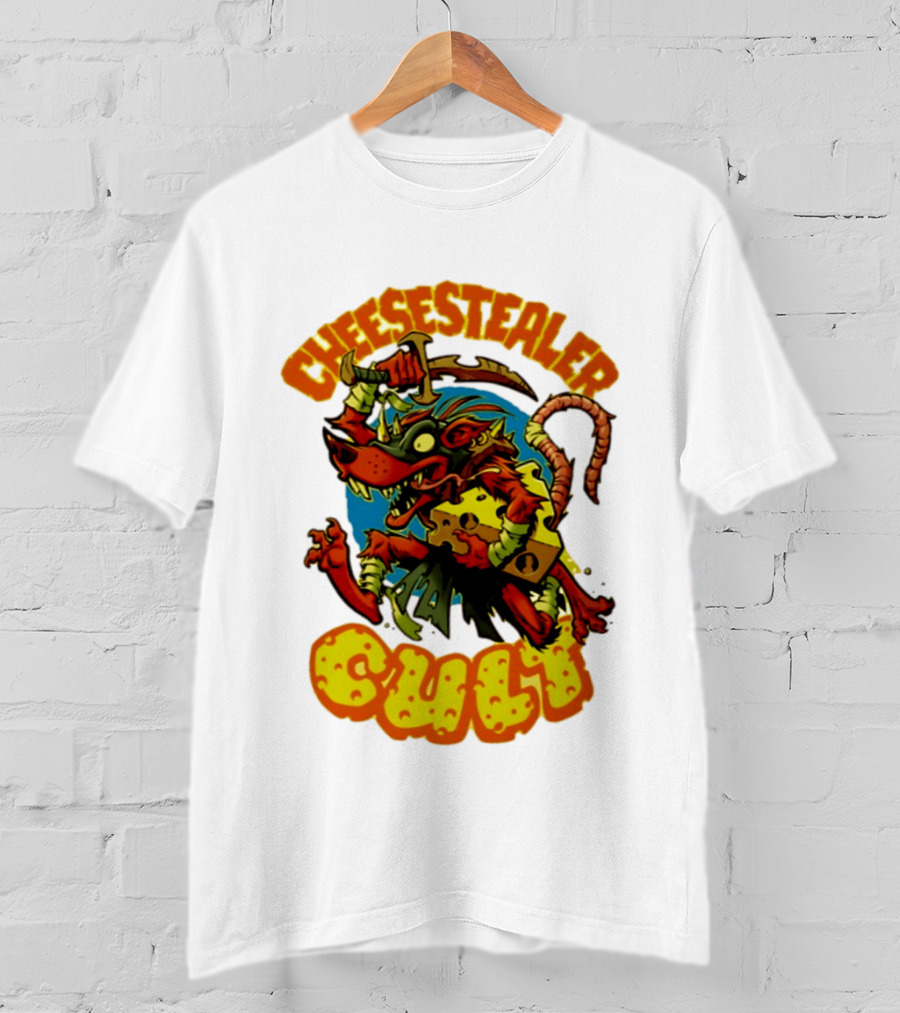 Cheesestealer Cult Rat With Cheese Halloween Fantasy T-Shirt