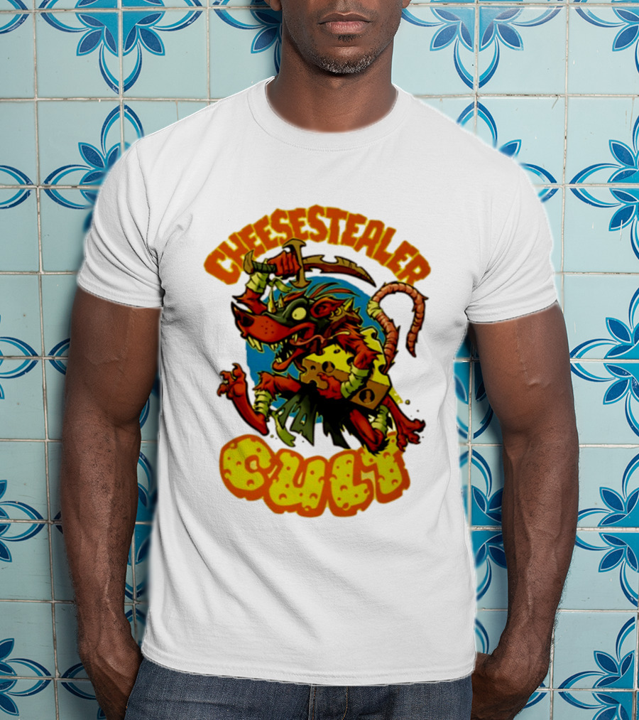 Cheesestealer Cult Rat With Cheese Halloween Fantasy T-Shirt