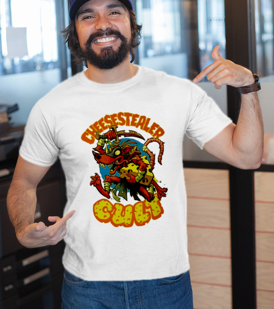 Cheesestealer Cult Rat With Cheese Halloween Fantasy T-Shirt