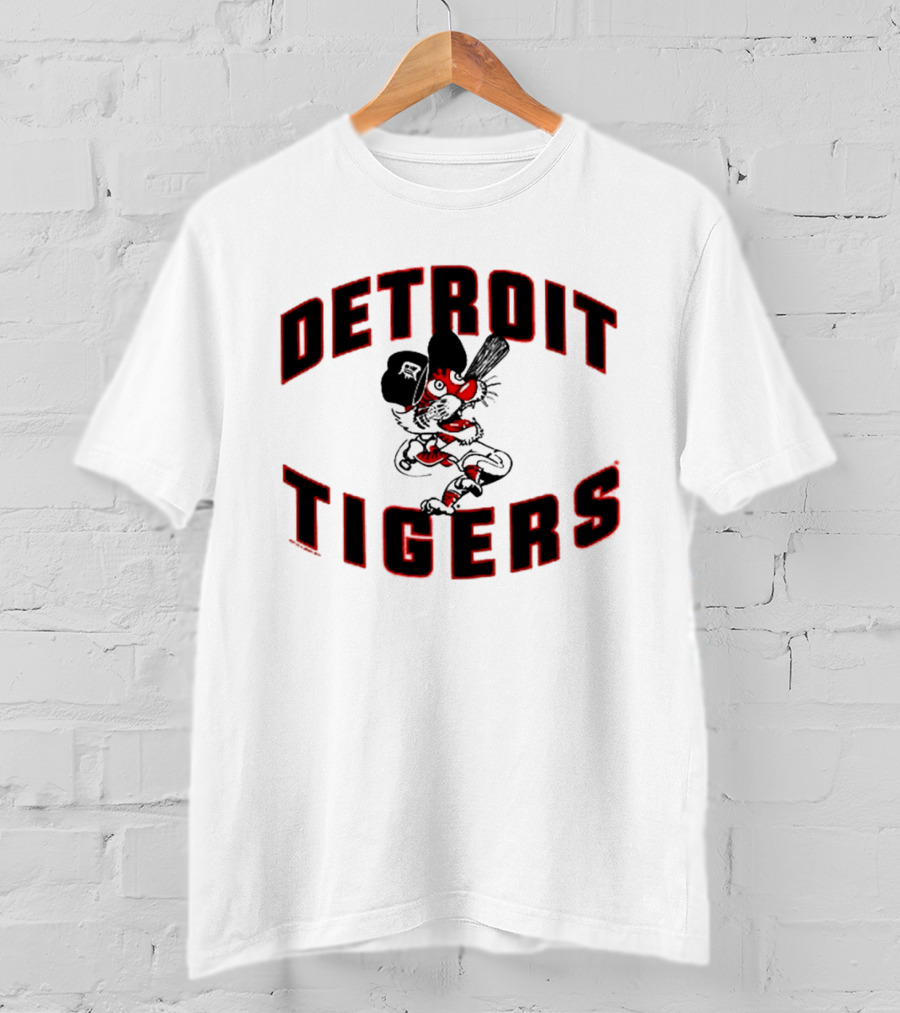 Detroit Tigers Cartoon Paws Vintage Baseball Fan Merchandise T-Shirt