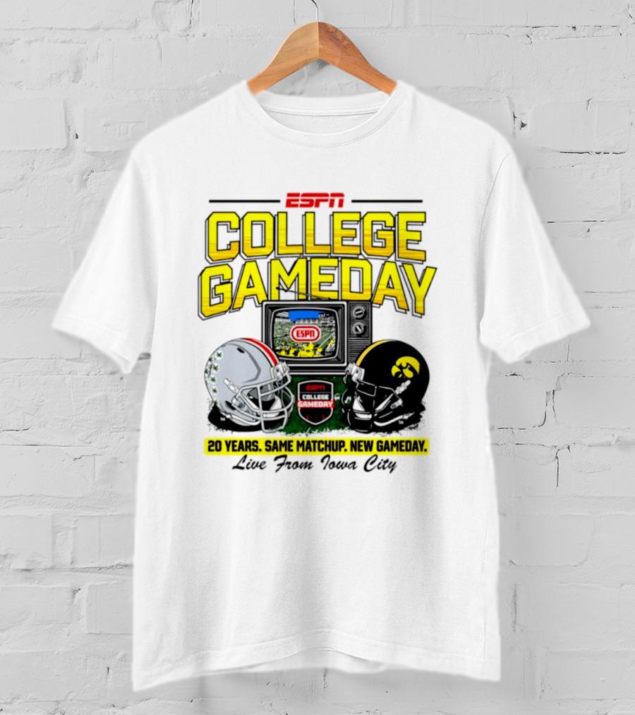 ESPN College GameDay 2026 Iowa Hawkeyes Vs Ohio State Buckeyes 20 Years Same Matchup Iowa City T-Shirt