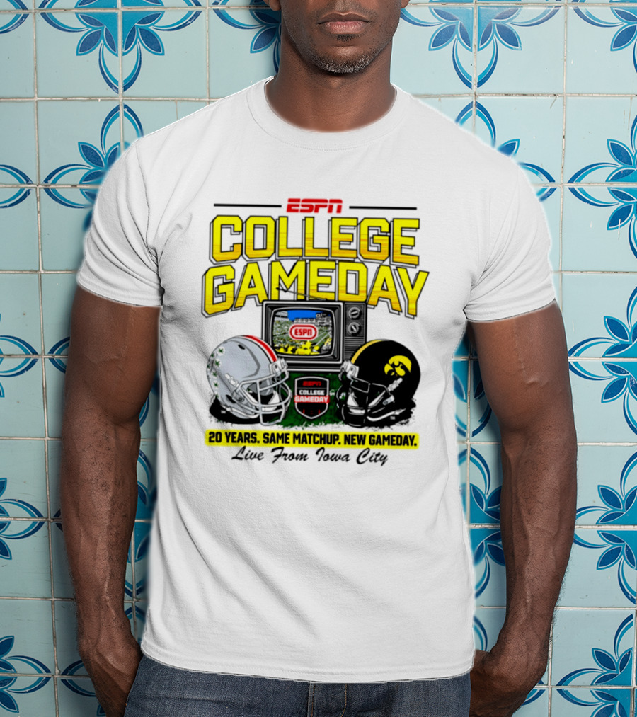 ESPN College GameDay 2026 Iowa Hawkeyes Vs Ohio State Buckeyes 20 Years Same Matchup Iowa City T-Shirt