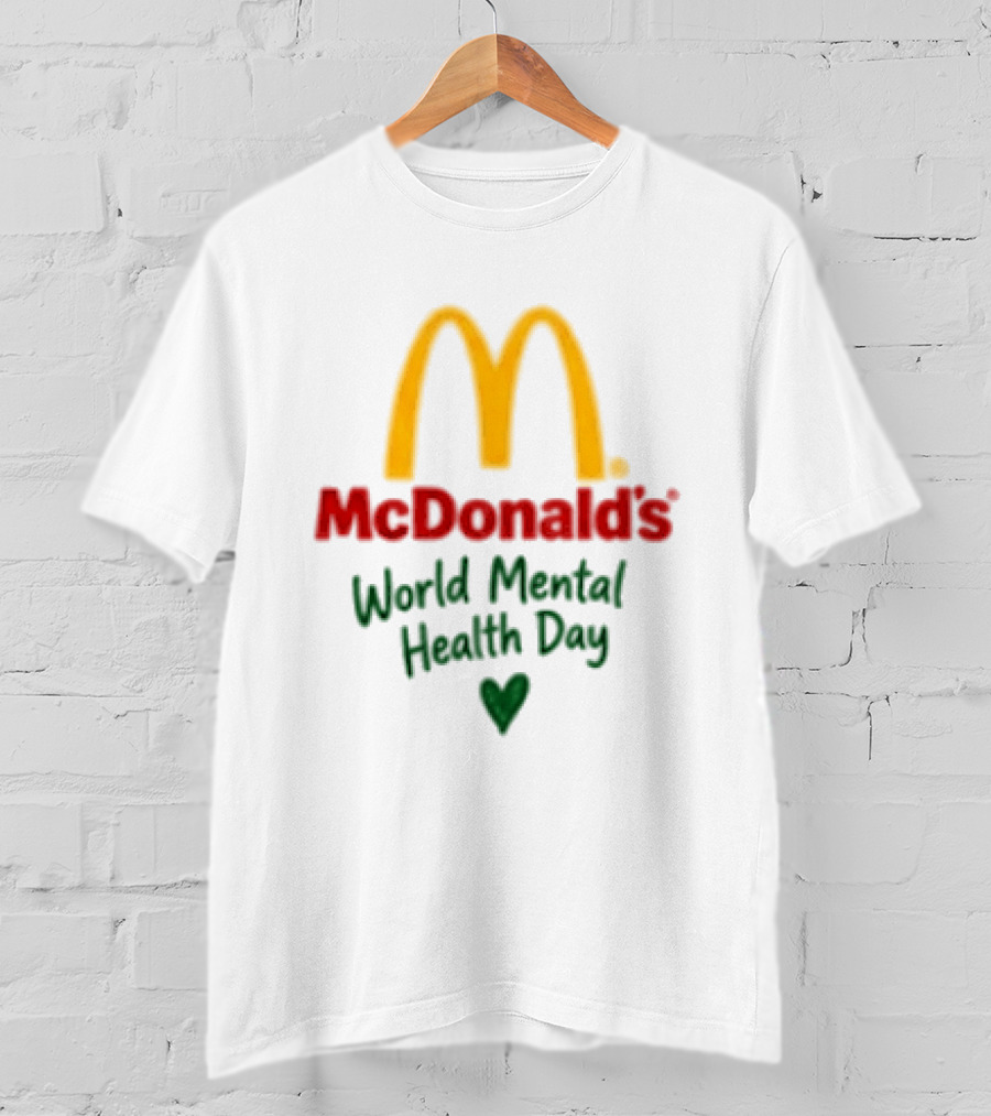 McDonald's World Mental Health Day Green Ribbon Awareness T-Shirt