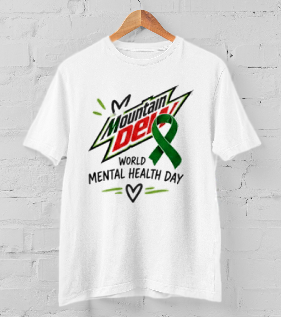 Mountain Dew Green Ribbon World Mental Health Day T-Shirt