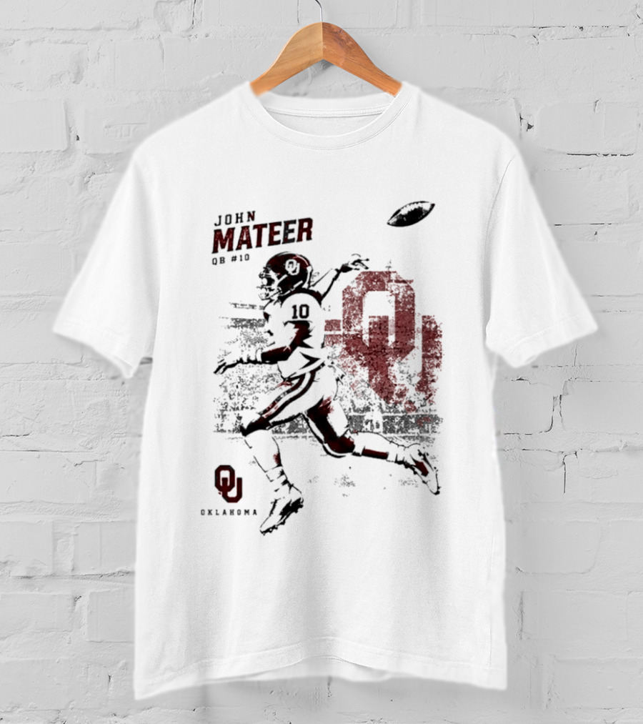 Oklahoma Sooners Football John Mateer QB 10 NCAA 2026 T-Shirt