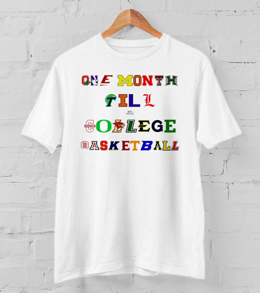 One Month Till NCAA College Basketball Team Logos T-Shirt