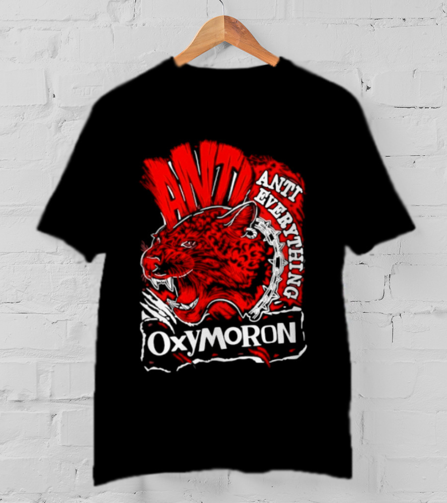 Anti Everything Oxymoron Panther Punk Rock T-Shirt