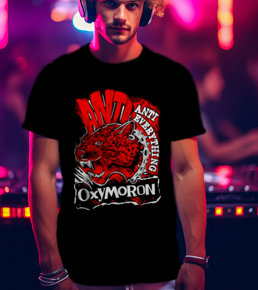 Anti Everything Oxymoron Panther Punk Rock T-Shirt