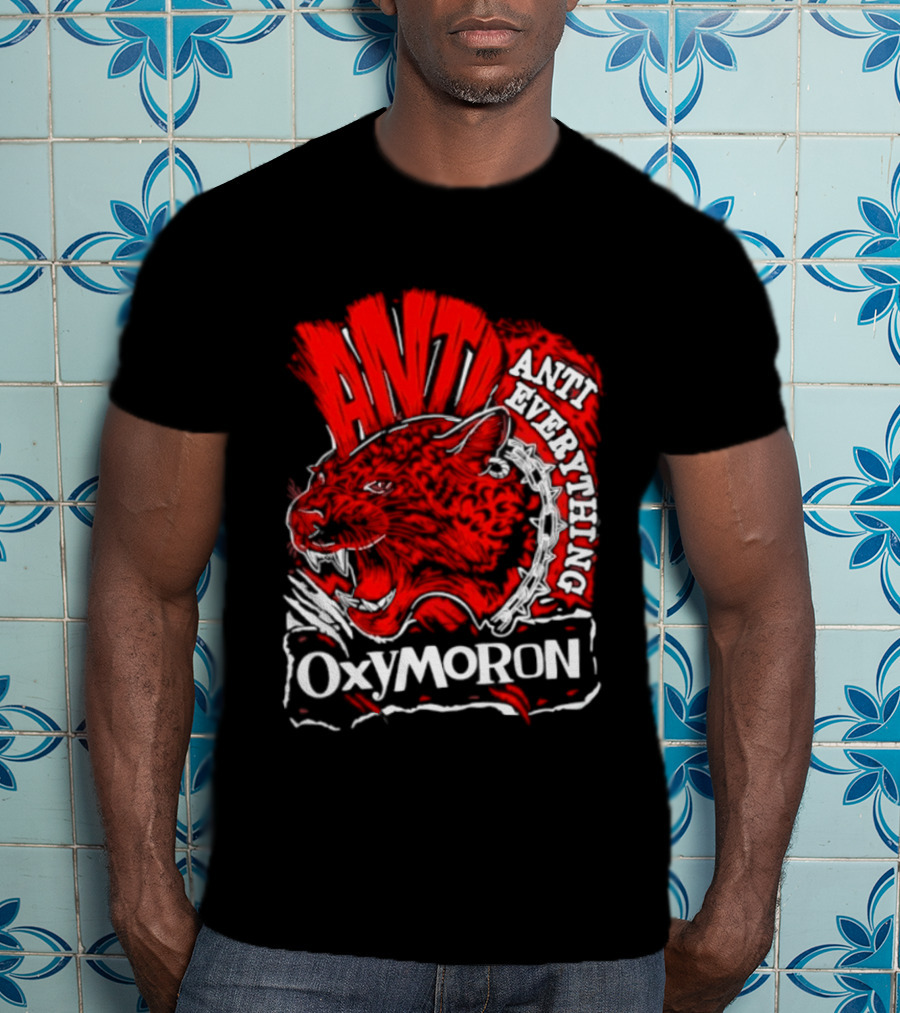 Anti Everything Oxymoron Panther Punk Rock T-Shirt