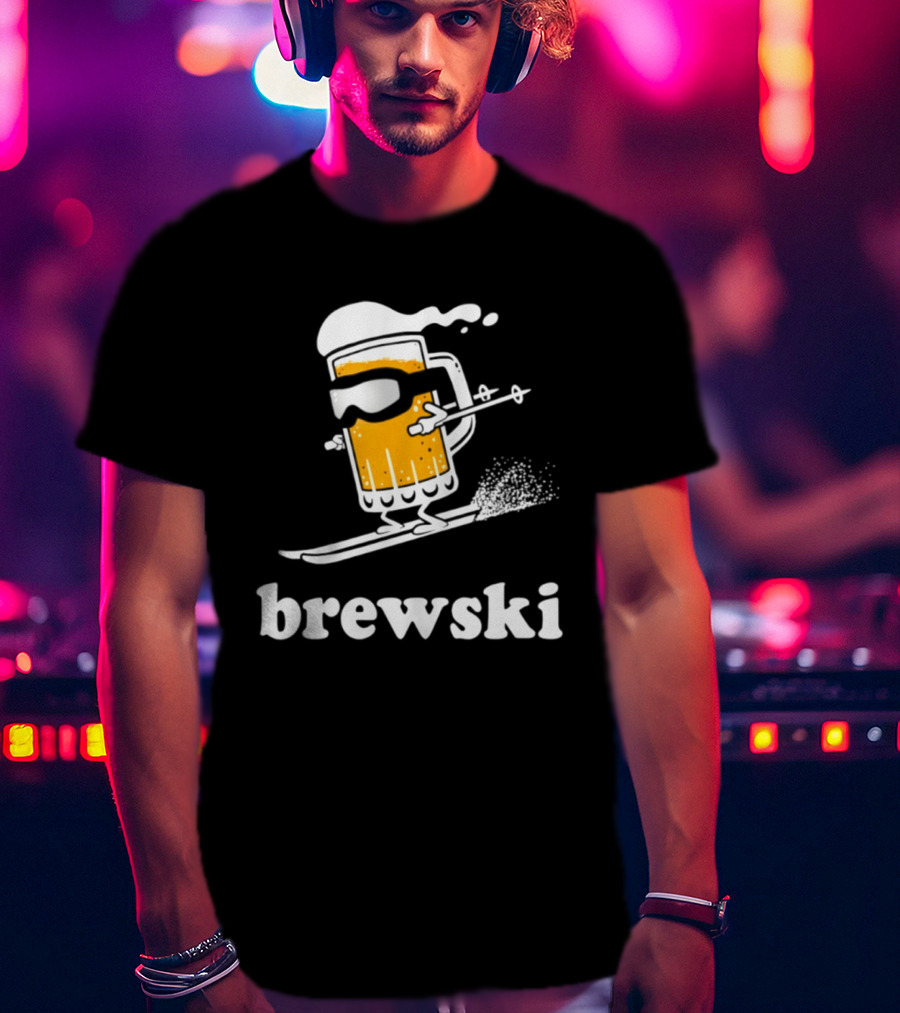 Brewski Beer Skiing Tailgater Adventure T-Shirt