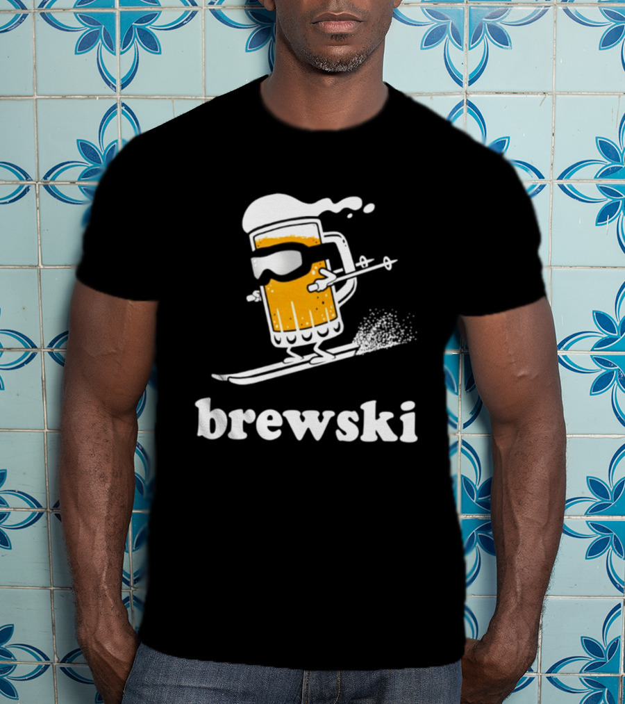 Brewski Beer Skiing Tailgater Adventure T-Shirt