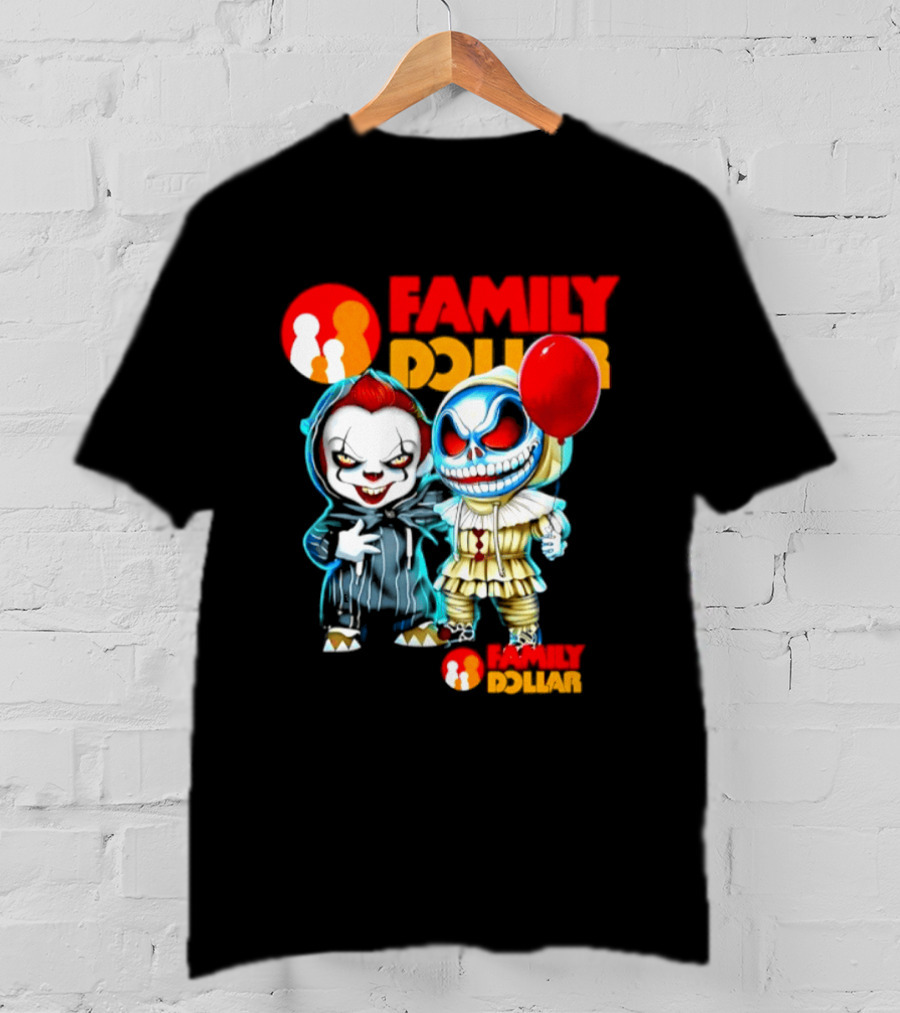 Family Dollar Pennywise Skellington 2026 Halloween Collaboration Red Balloon T-Shirt