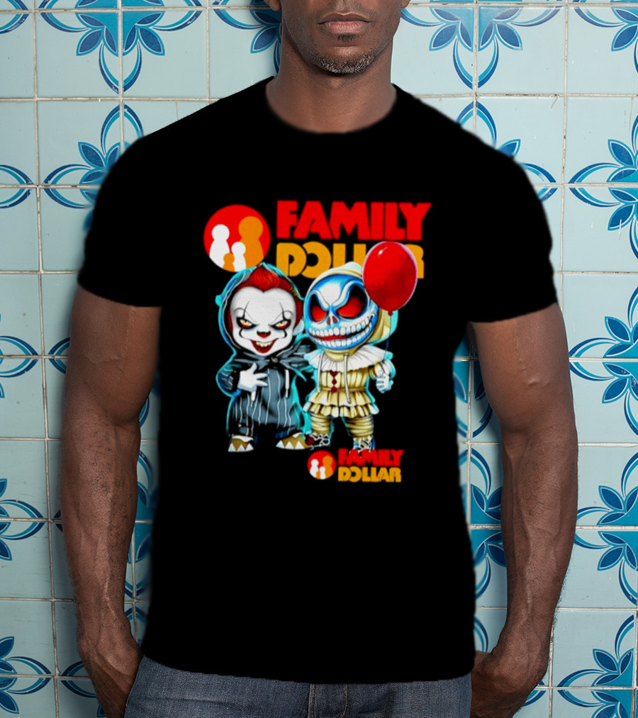 Family Dollar Pennywise Skellington 2026 Halloween Collaboration Red Balloon T-Shirt