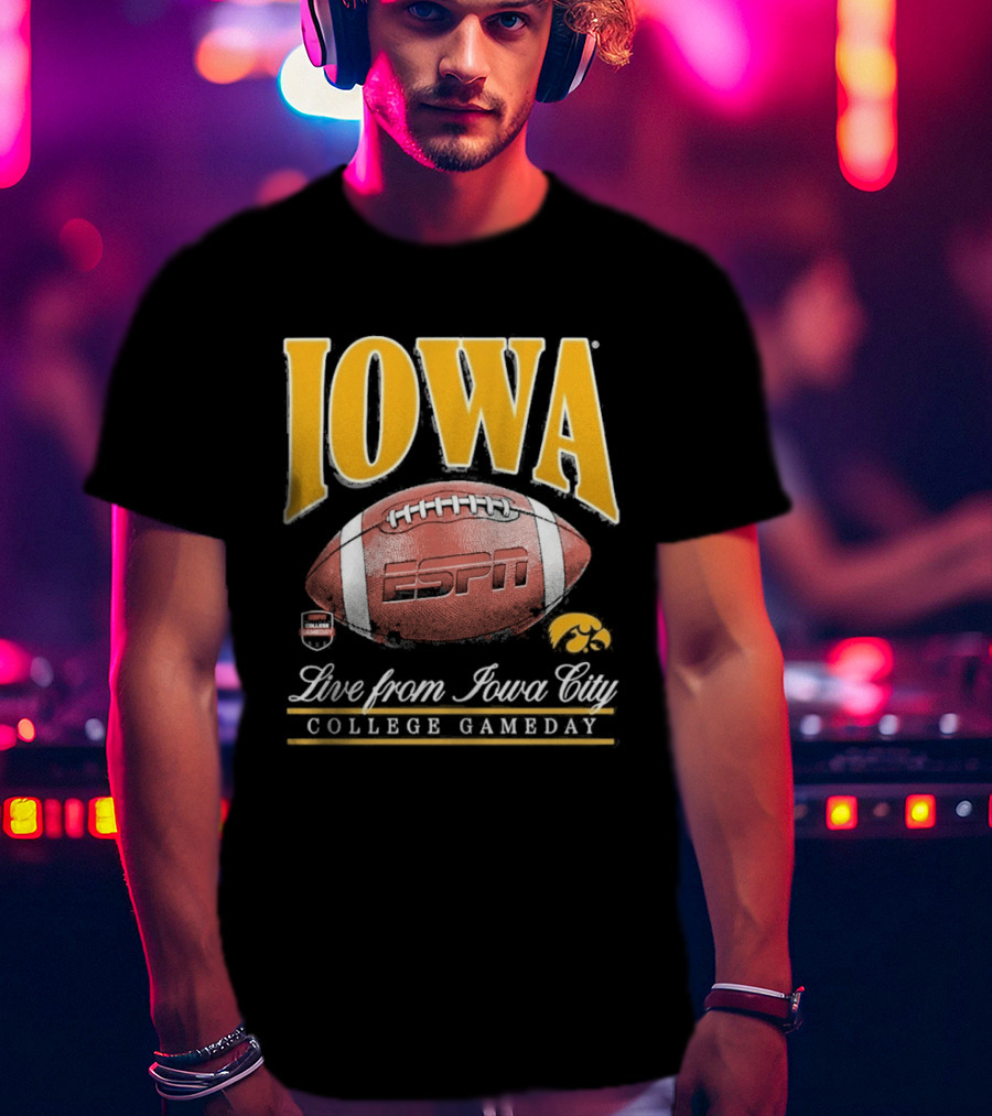 Iowa College Gameday 2026 Live From Iowa City ESPN Hawkeyes Football T-Shirt